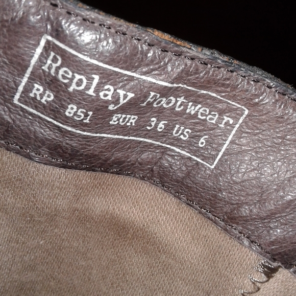 REPLAY LONG knee high LEATHER BOOTS Cowgirl Cowboy - Picture 2 of 7